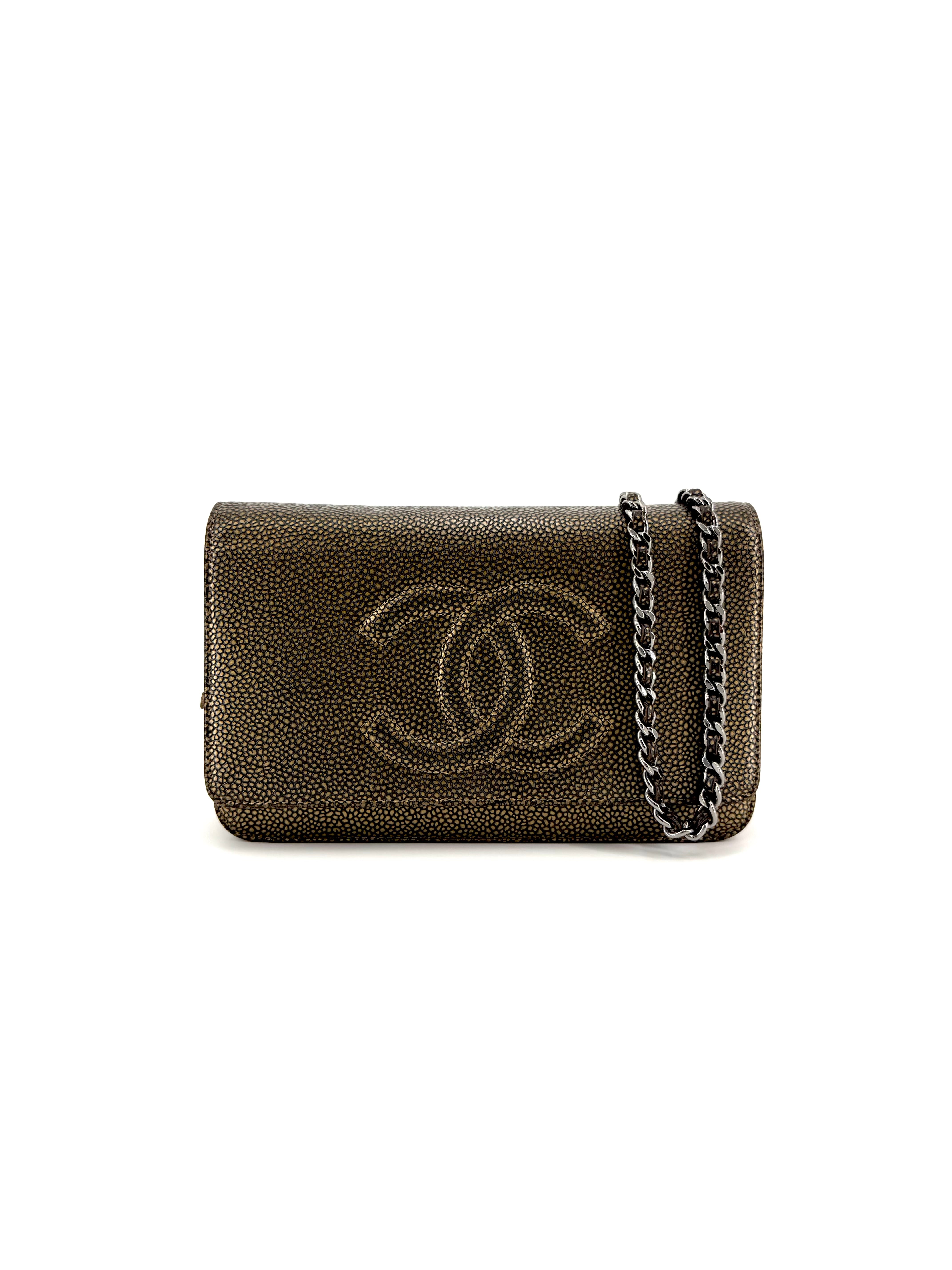 Pre-Owned Chanel Timeless Caviar Leather (WOC) Wallet on Chain