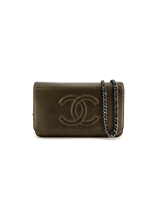 Pre-Owned Chanel Timeless Caviar Leather (WOC) Wallet on Chain