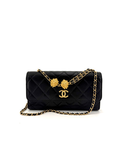Pre-Owned Lion Motif East-West Lambskin (WOC) Wallet on Chain
