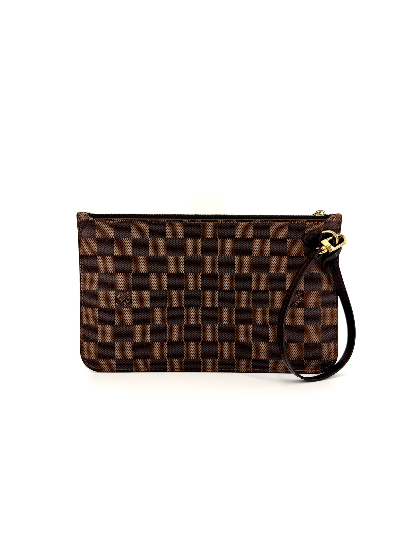 Pre-Owned Louis Vuitton Neverfull Damier Ebene Wristlet/Pouch