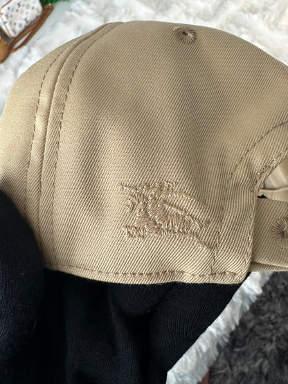 Burberry Mens Large Beige Hunter Check Plaid Baseball Hat