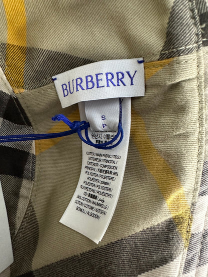 Burberry Men's Hunter Check Plaid Beige Reversible Bucket Hat - Size Small