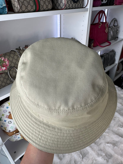 Burberry Men's Hunter Check Plaid Beige Reversible Bucket Hat - Size Small