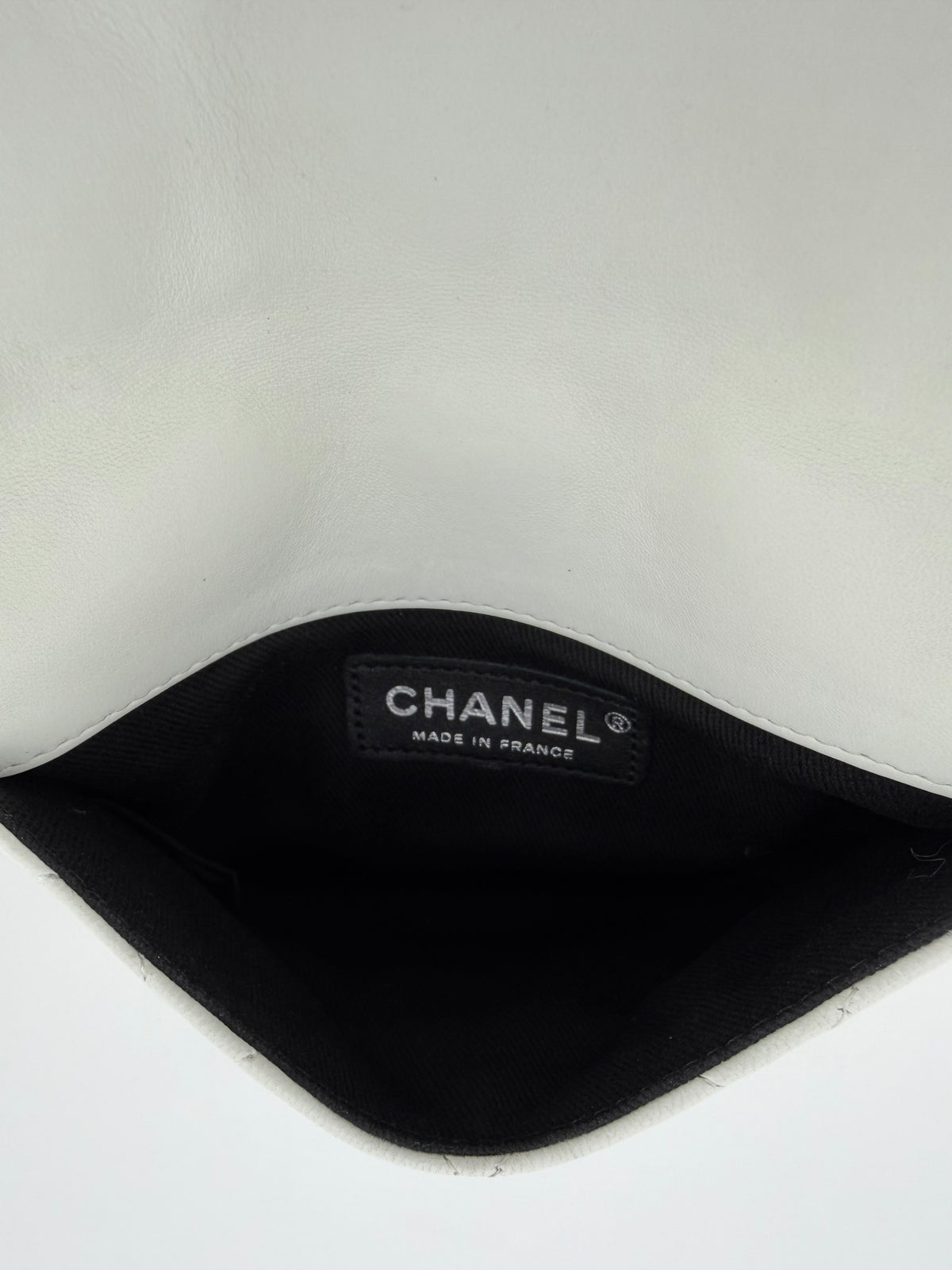 Pre-Owned Chanel Quilted Black White Lambskin Double Pack Mini Bag