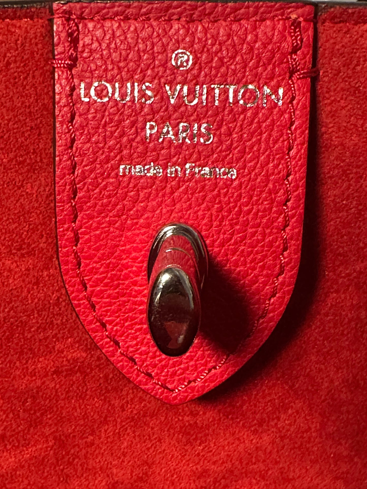 Louis Vuitton Lockme Cabas Red Leather Tote Shoulder Bag