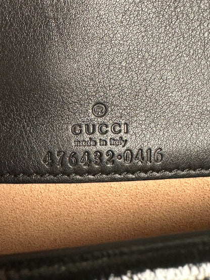 Pre-Owned Gucci GG Black Velvet Crystal Dionysus Super Mini Bag