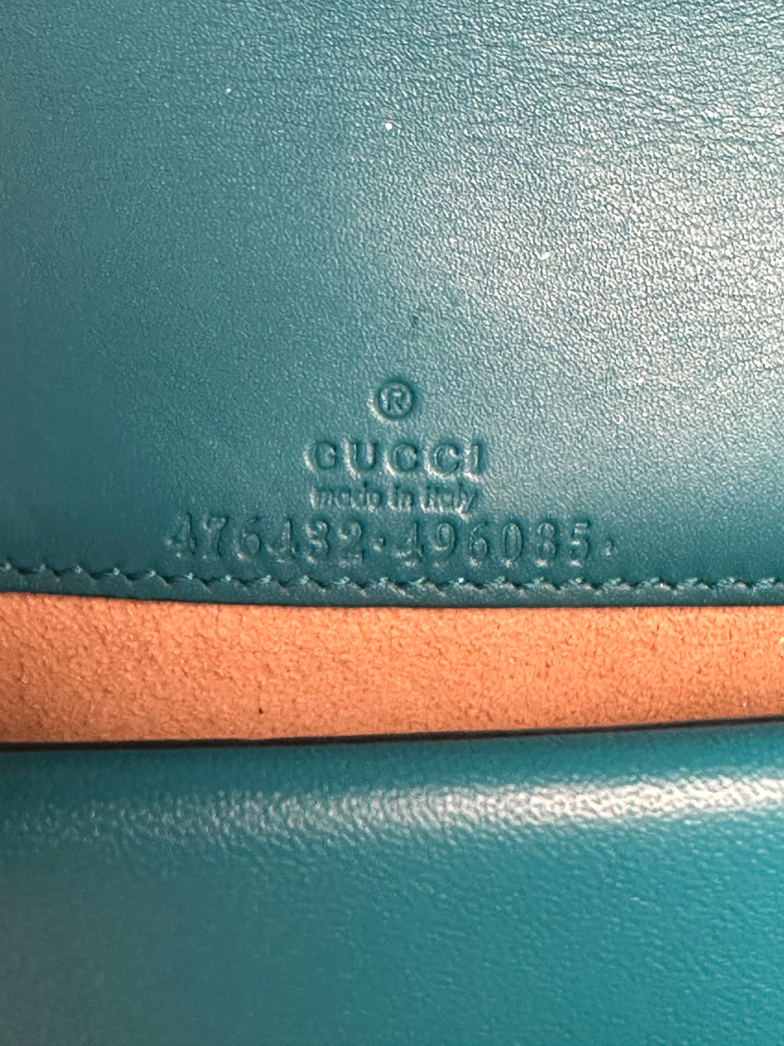 Gucci Teal Velvet Crystal Dionysus Super Mini Bag