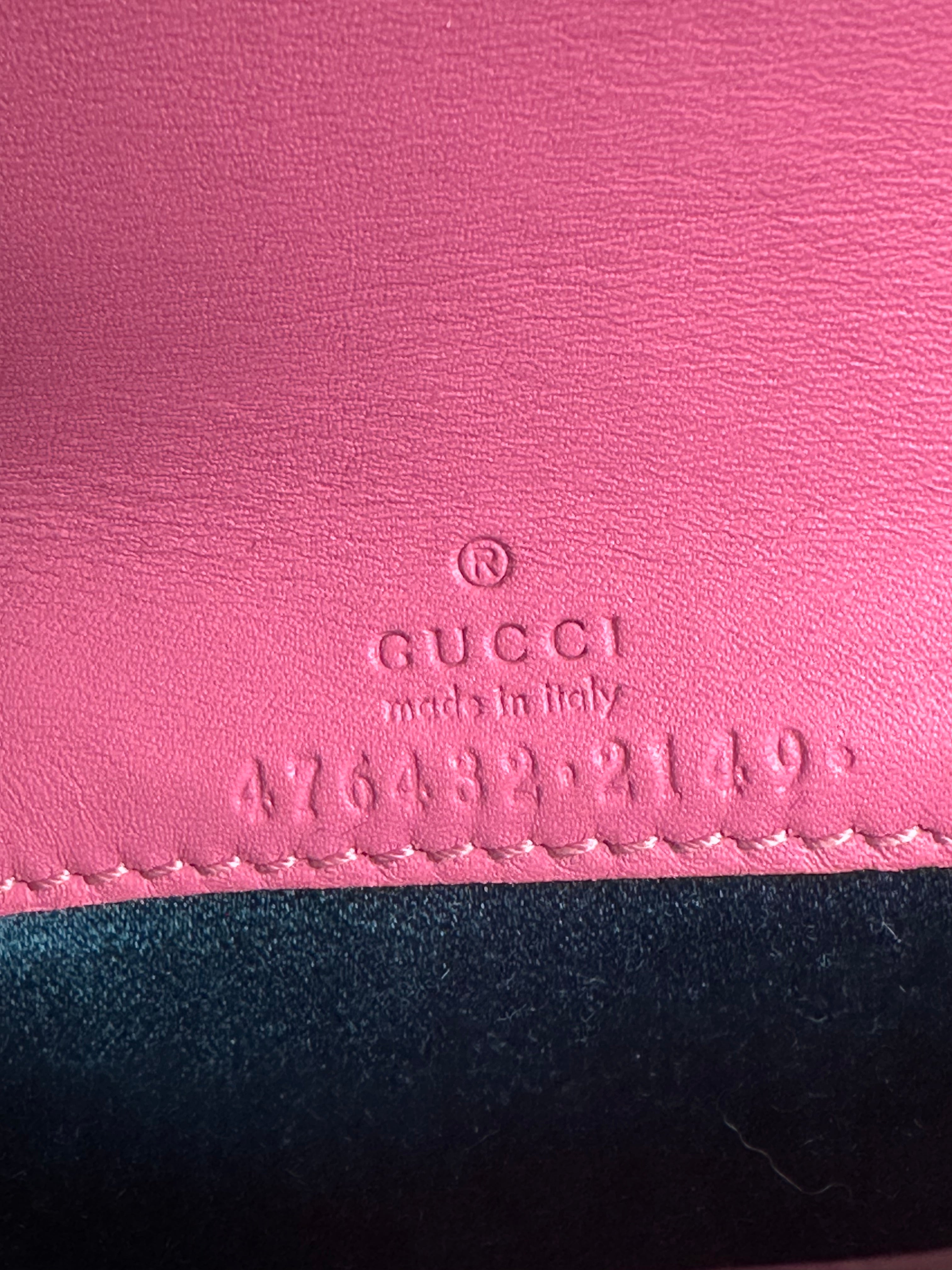 Gucci Pink Velvet Crystal Dionysus Super Mini Bag