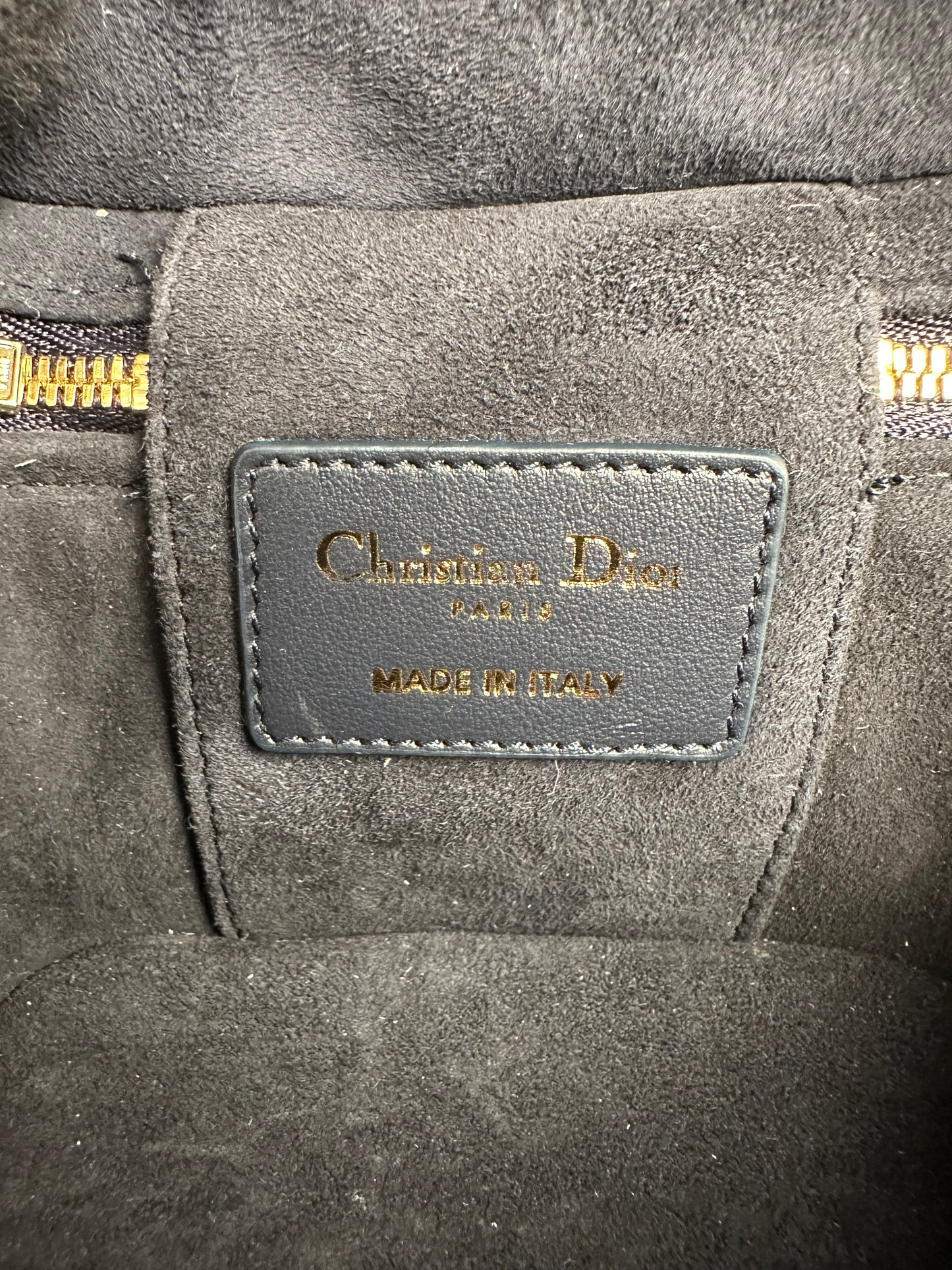Christian Dior Lady Dior Micro Vanity Heart Pattern Navy Red Crossbody Bag