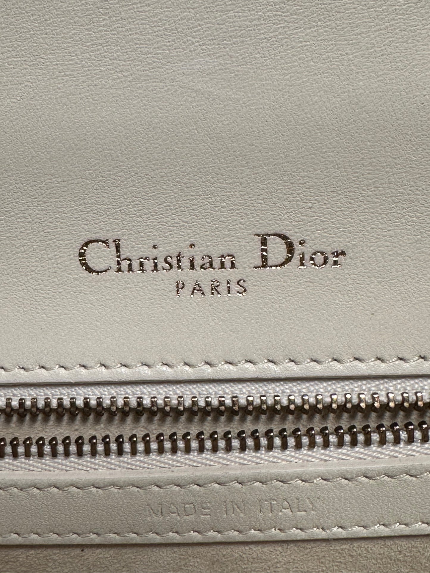 Christian Dior Cream Lambskin Studded Diorama Small Crossbody Bag