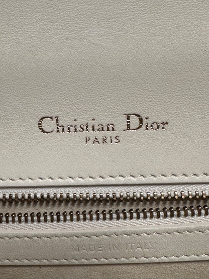 Christian Dior Cream Lambskin Studded Diorama Small Crossbody Bag