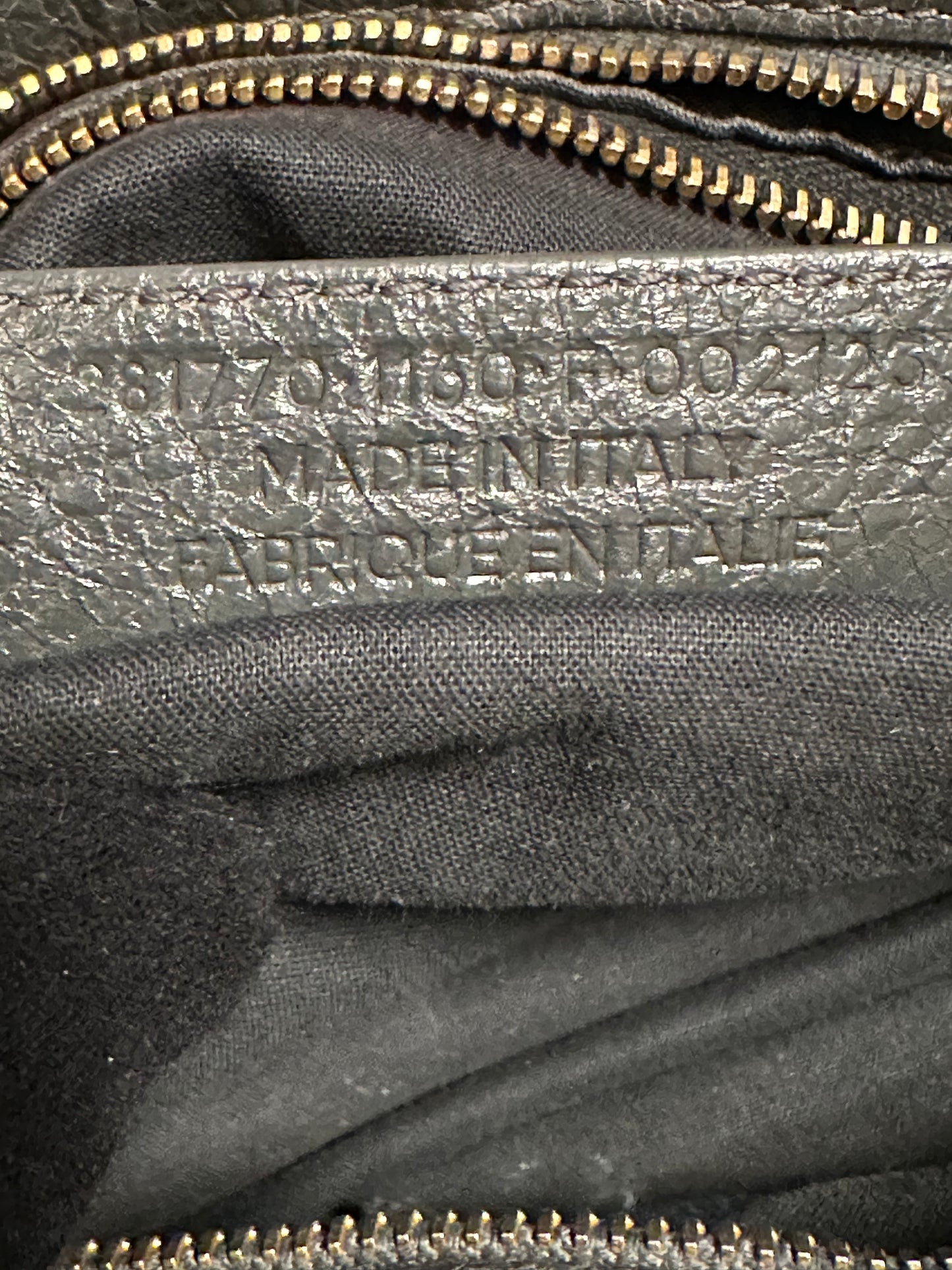 Balenciaga Dark Gray Leather Motocross City Giant Shoulder Bag with Strap