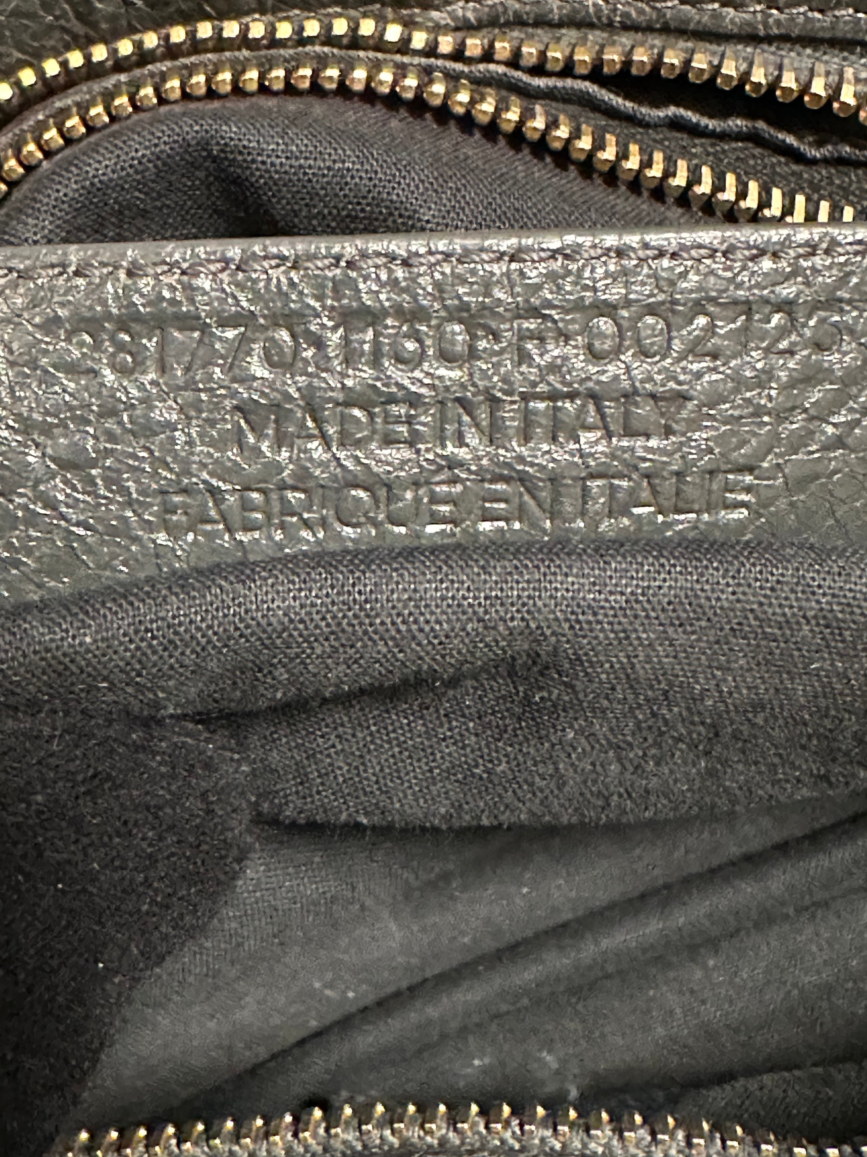 Balenciaga Dark Gray Leather Motocross City Giant Shoulder Bag with Strap