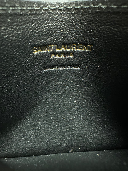 YSL Saint Laurent Cassandre Crocodile Embossed Leather Card Case