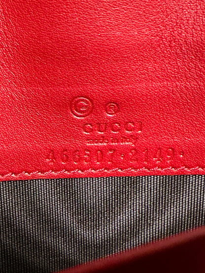 Gucci Red Microguccissima GG Leather Crossbody Strap Wallet