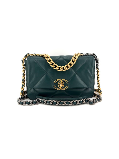 Pre-Owned CHANEL 19 MEDIUM QUILTED LEATHER CROSSBODY BAG