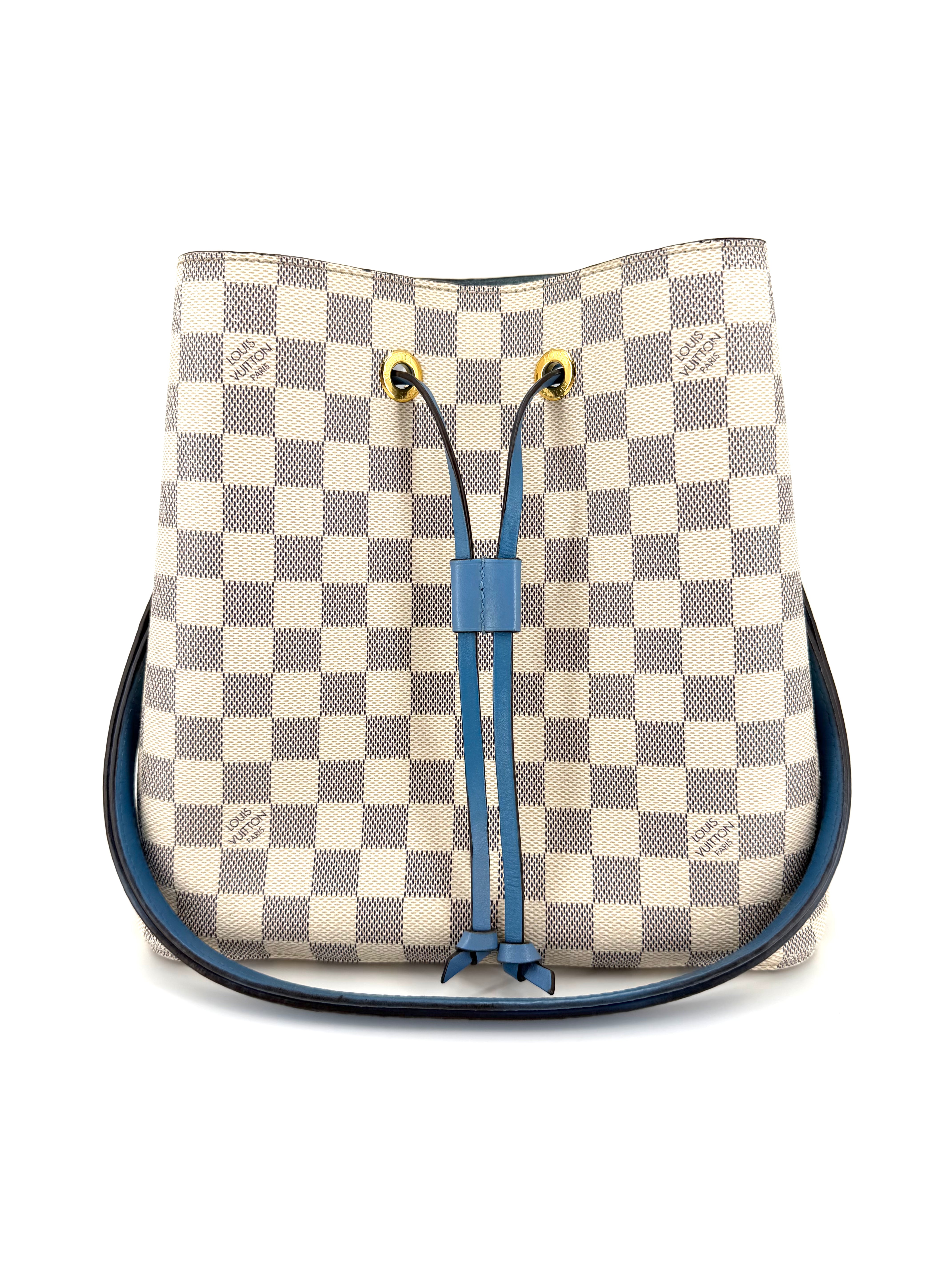 Pre-Owned Louis Vuitton NéoNoé MM Damier Azur Blue Bucket Crossbody Bag