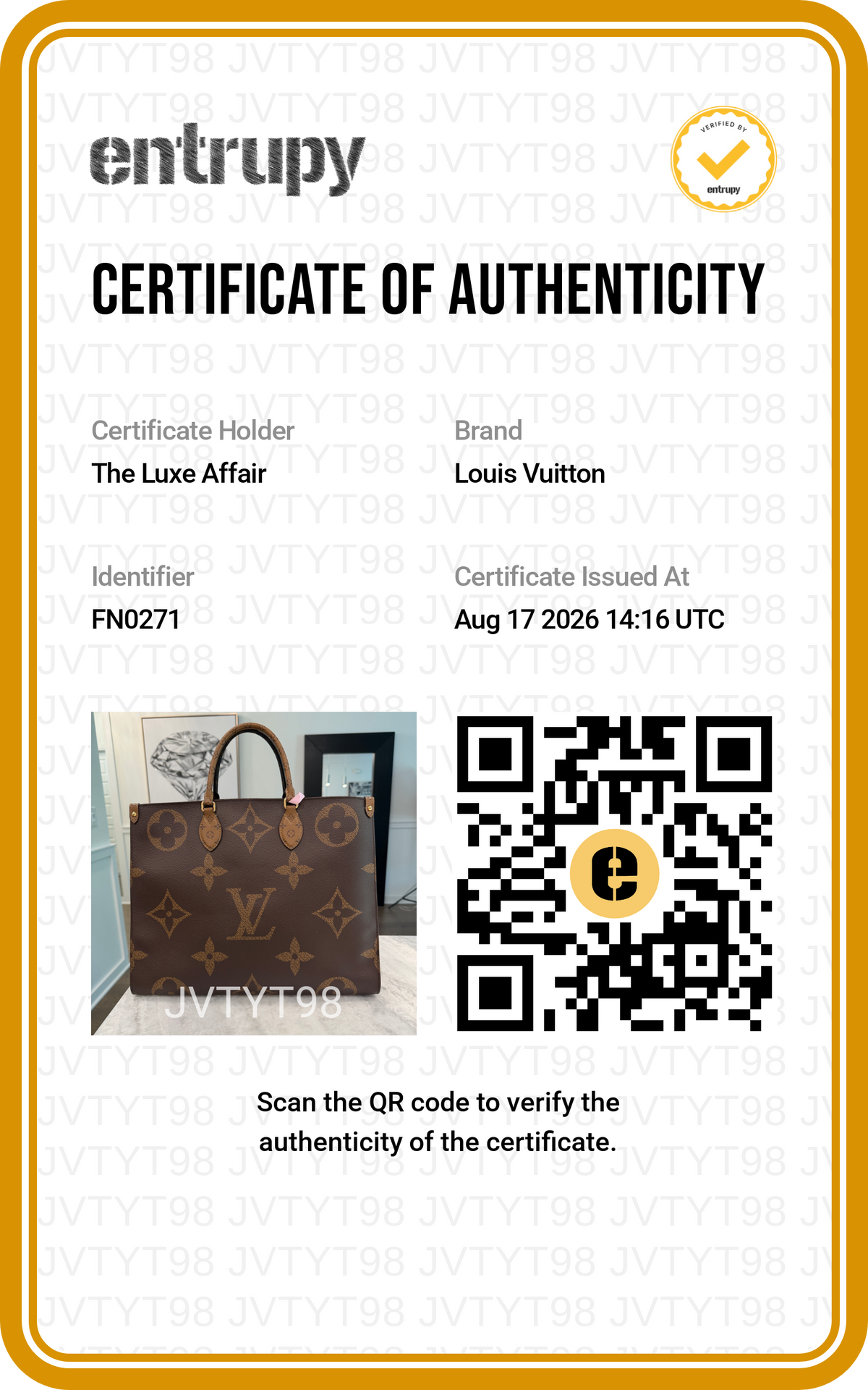 Pre-Owned Louis Vuitton OnTheGo GM Reverse Monogram Tote Bag