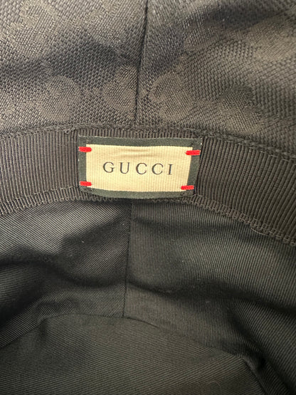 Gucci GG Black Canvas Bucket Hat Size XL 60cm