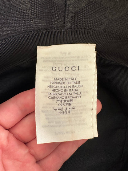 Gucci GG Black Canvas Bucket Hat Size XL 60cm