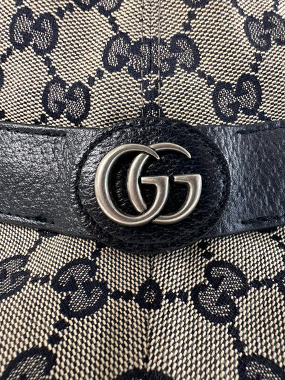 Pre-Owned Gucci GG Beige/Blue Canvas Bucket Hat Size XL 60cm