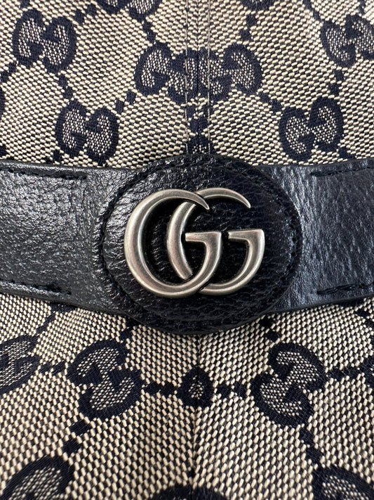 Gucci GG Beige/Blue Canvas Bucket Hat Size XL 60cm