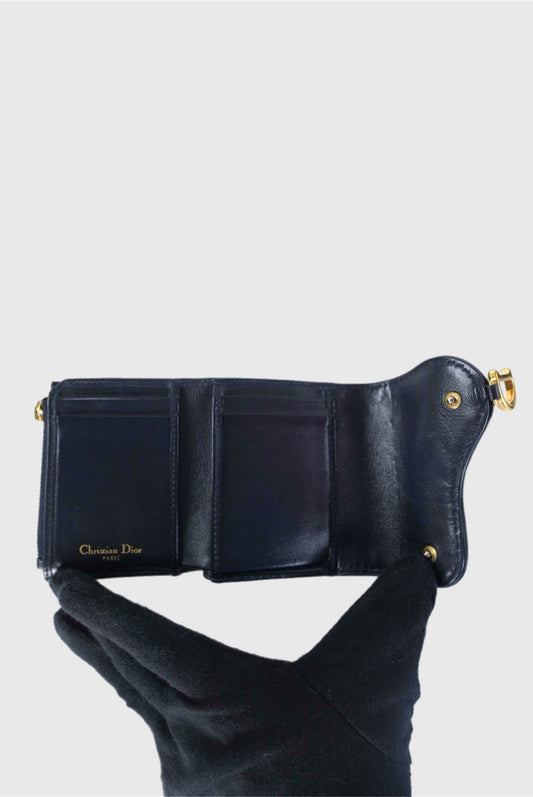 Dior Oblique Jacquard Saddle Lotus Blue Wallet