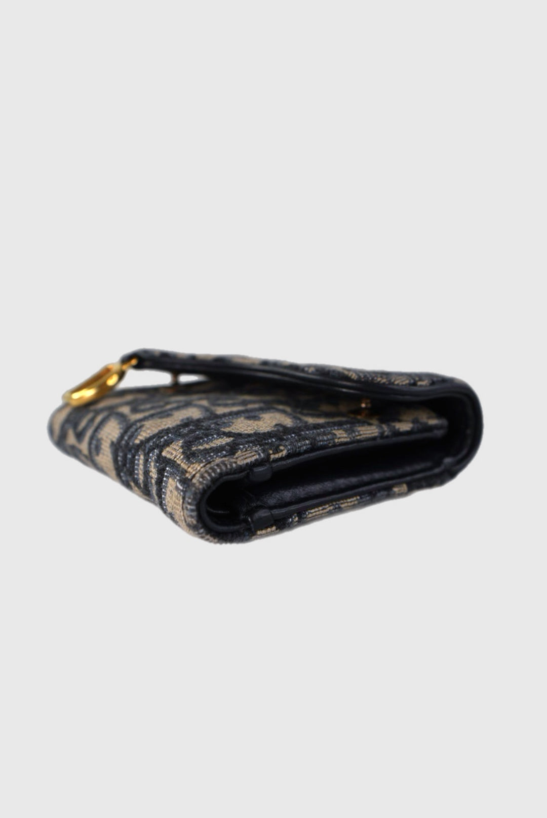 Dior Oblique Jacquard Saddle Lotus Blue Wallet