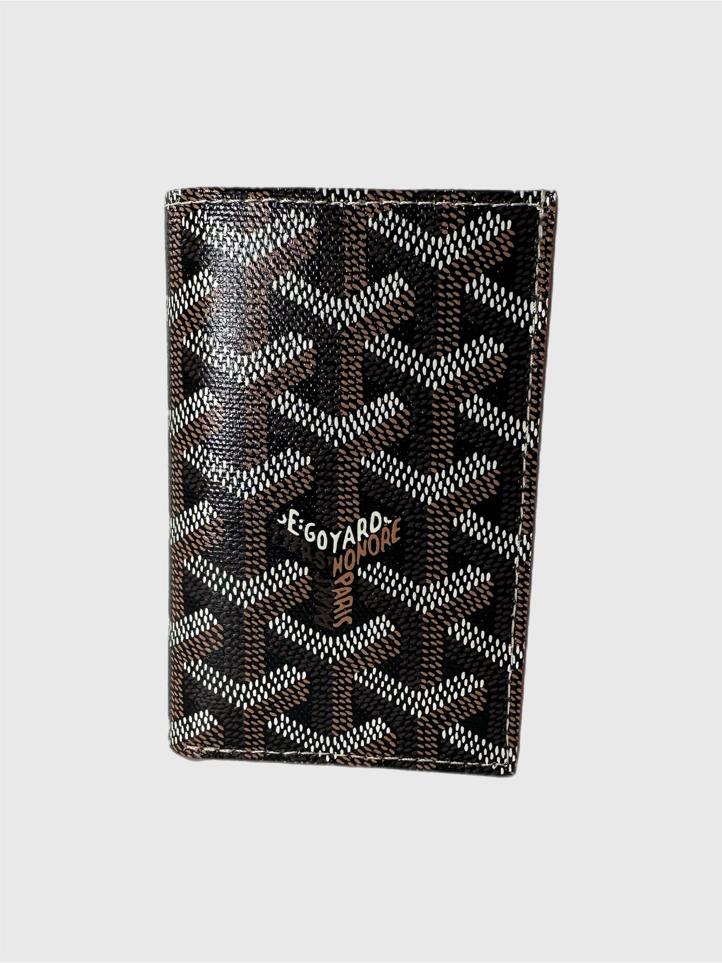 Goyard Saint-Pierre Black and Brown Canvas Leather Card Wallet