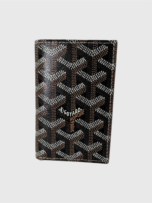 Goyard Saint-Pierre Black and Brown Canvas Leather Card Wallet