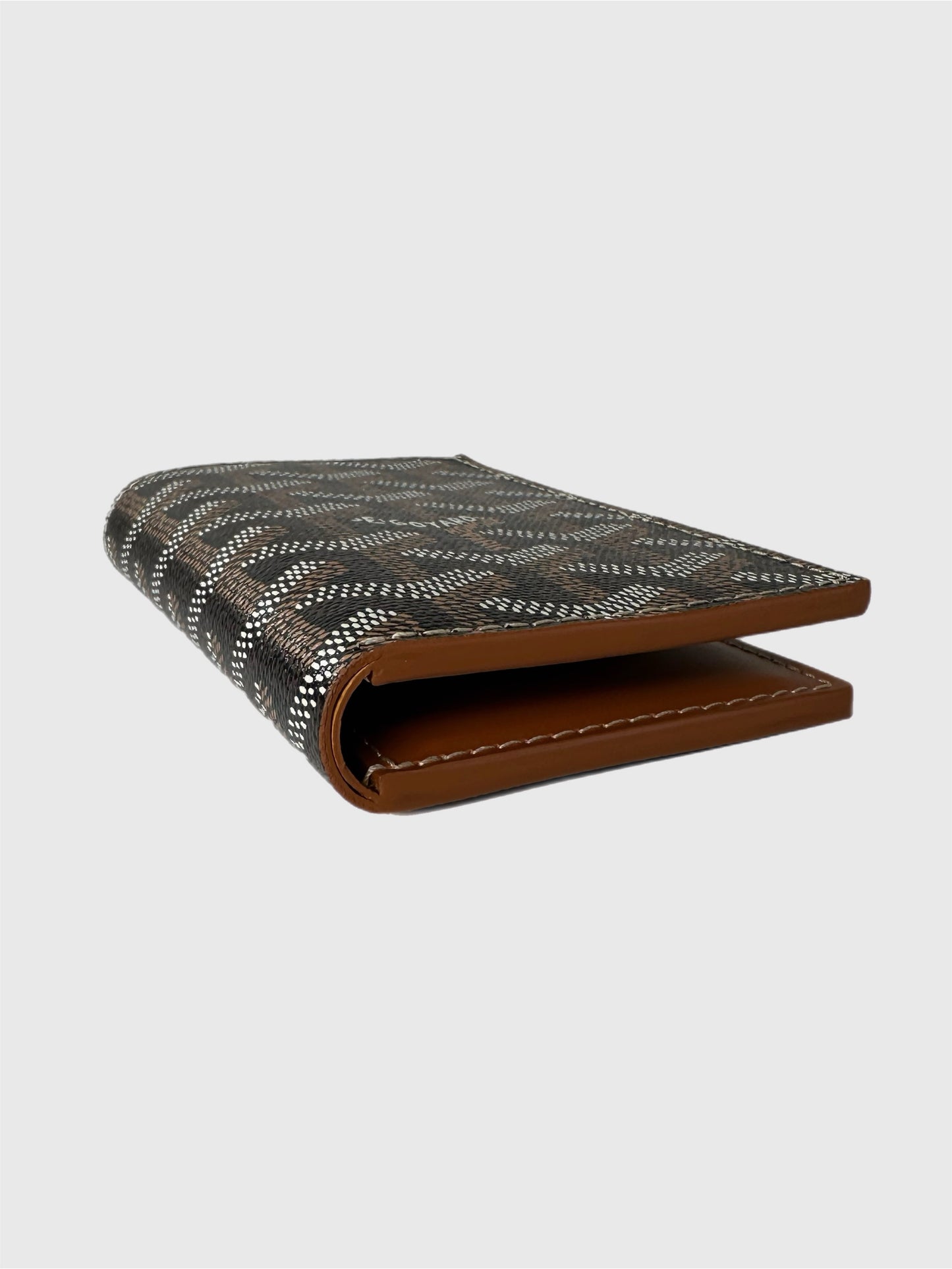 Goyard Saint-Pierre Black and Brown Canvas Leather Card Wallet