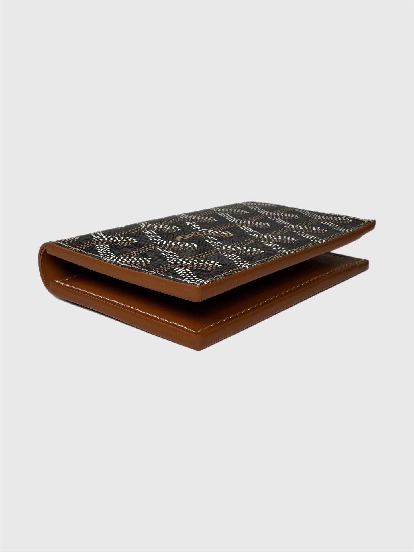 Goyard Saint-Pierre Black and Brown Canvas Leather Card Wallet