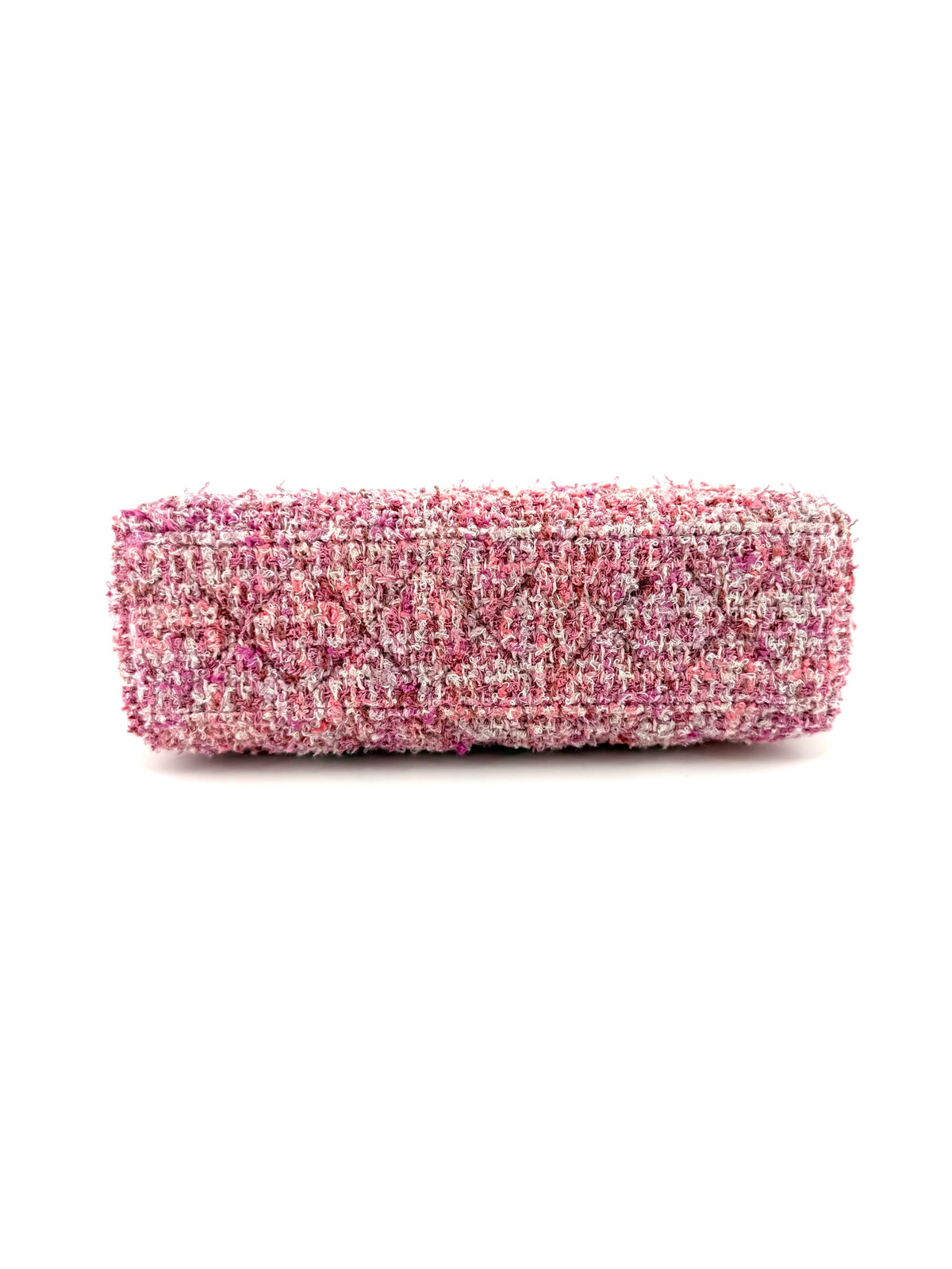 Pre-Owned Chanel Mini Kelly Pink Multicolor Tweed Top Handle Bag Gold Hardware