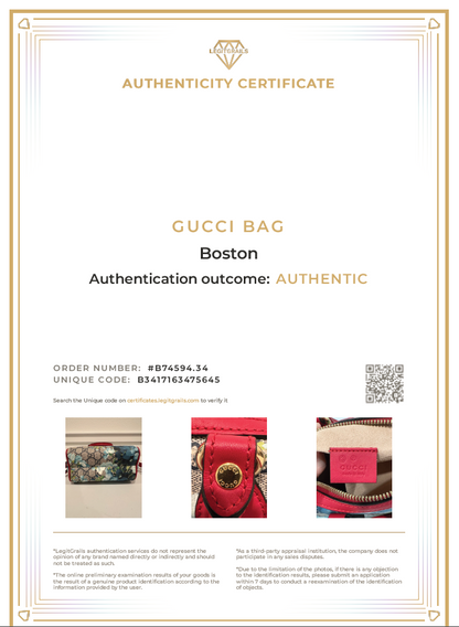 Gucci Blue Bloom Supreme GG 2way Canvas Bag Mini Boston Crossbody Handbag
