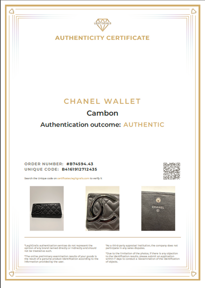 Chanel Cambon Quilted Lambskin Long Wallet