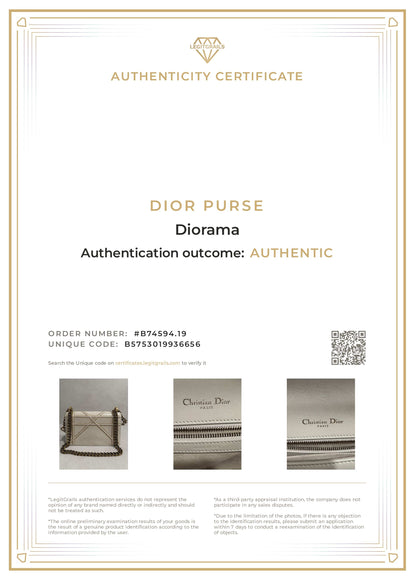 Christian Dior Cream Lambskin Studded Diorama Small Crossbody Bag