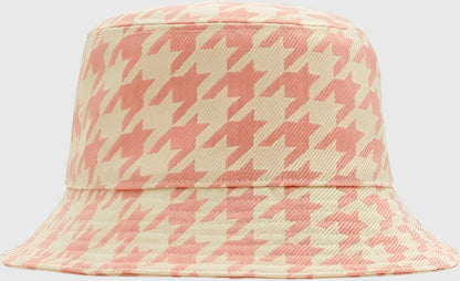 Burberry Women's Small Houndstooth Bucket Hat Sherbet