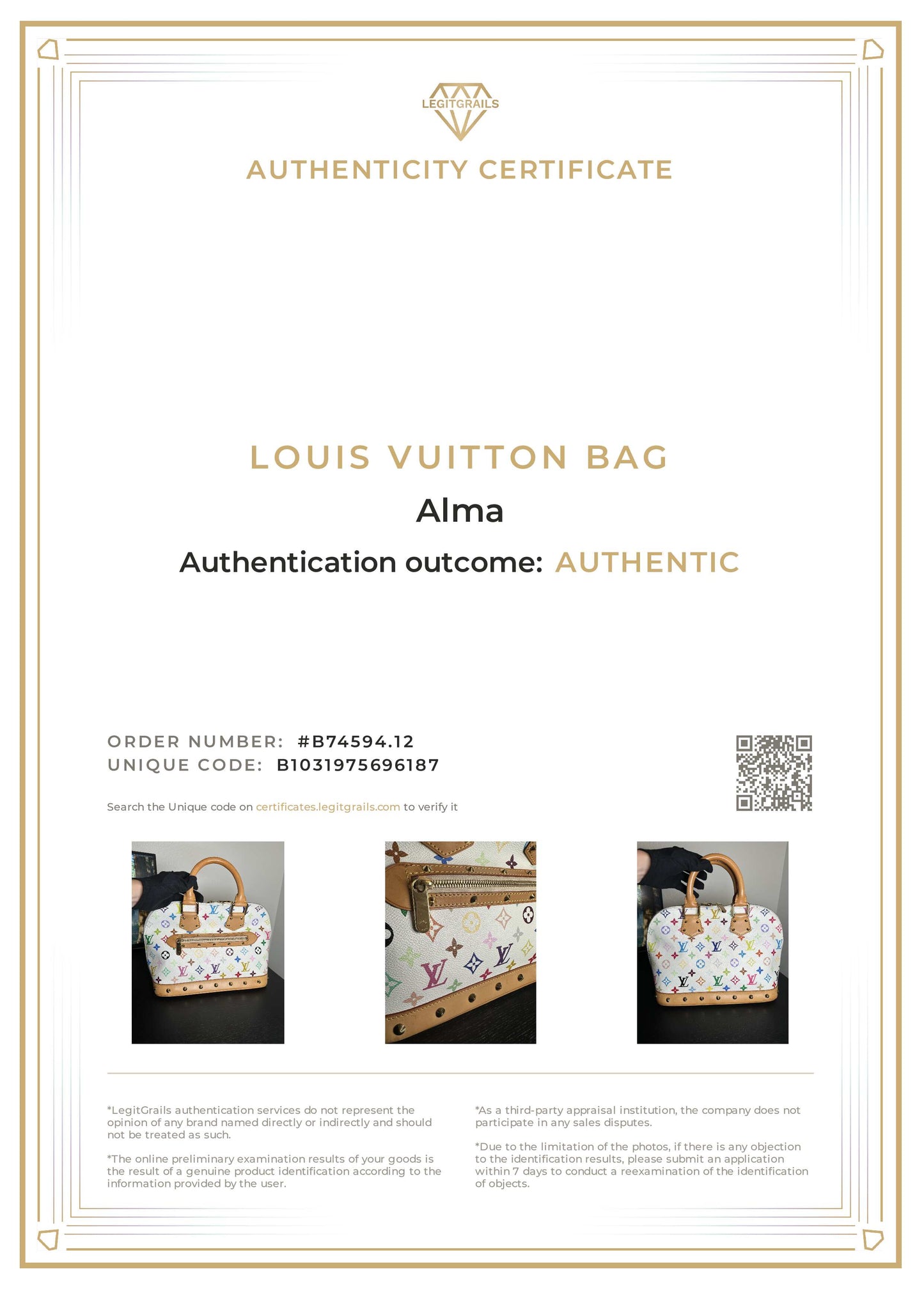 Louis Vuitton White Multicolor Murakami Alma PM