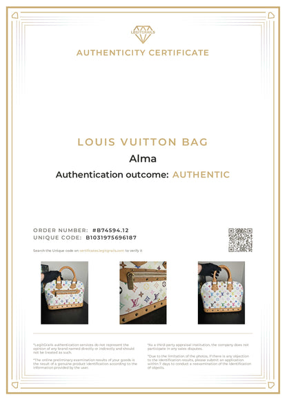 Louis Vuitton White Multicolor Murakami Alma PM