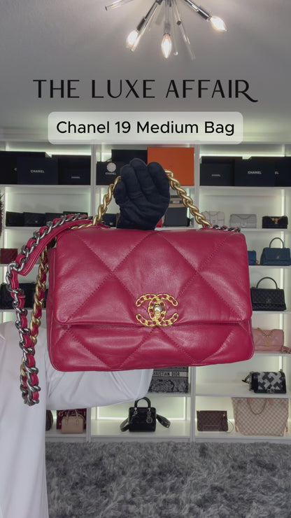 Pre-Owned Chanel 19 Medium Quilted Leather Crossbody Bag