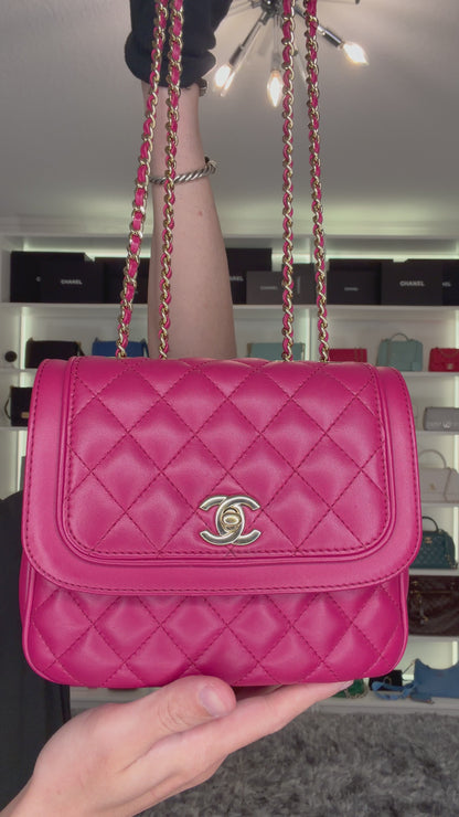 Pre-Owned Chanel Lovely Day Quilted Pink Square Small Flap Crossbody Bag