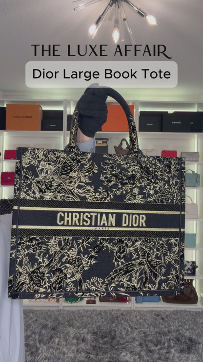 Pre-Owned Dior Embroidered Large Book Tote