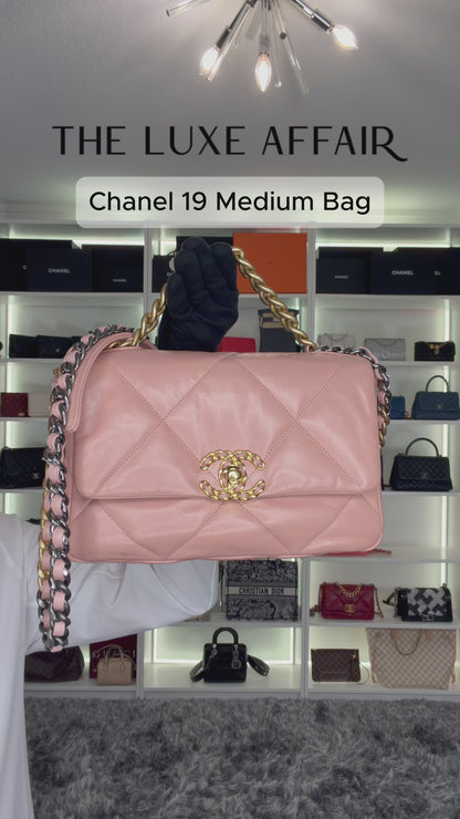 Pre-Owned Chanel 19 Medium Quilted Leather Crossbody Bag