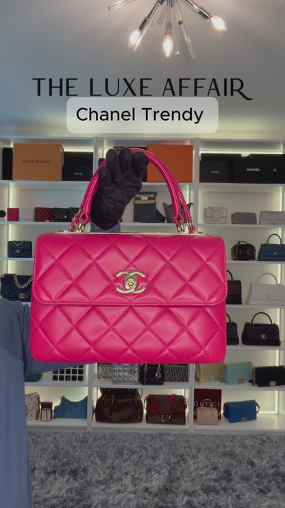 Pre-Owned Chanel Trendy Quilted Lambskin Flap with Shoulder Strap