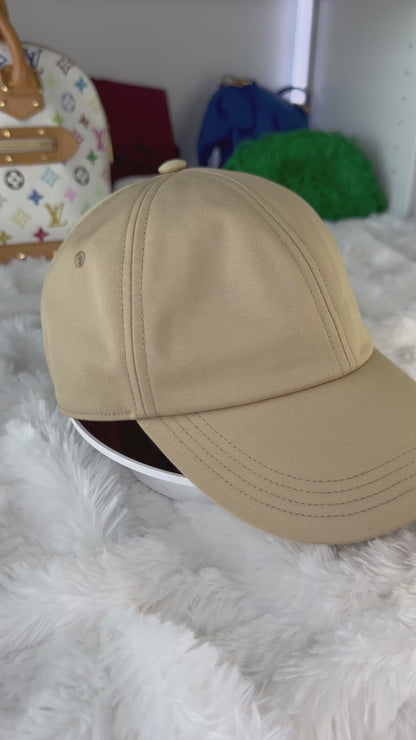 Burberry Mens Large Beige Hunter Check Plaid Baseball Hat