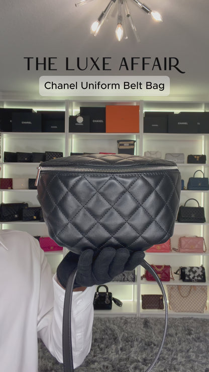 Pre-Owned Chanel Uniform Quilted Lambskin Adjustable Belt Bag